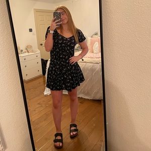 Black flowered dress